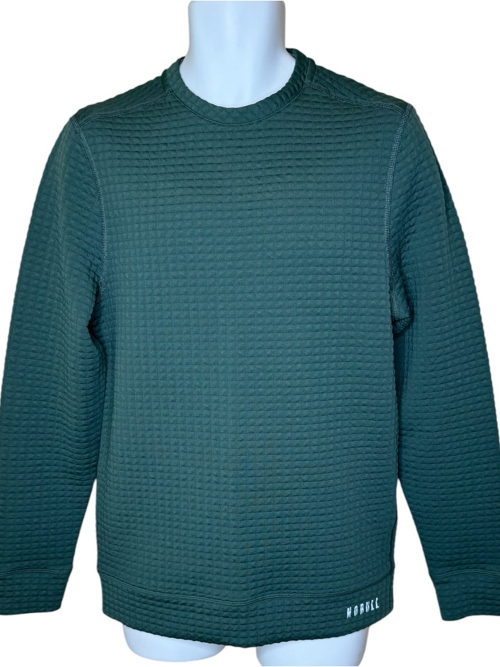 Nobull Men’s Quilted Crew Sweatshirt S Sage Green Performance Gym